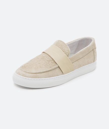 Zapatillas Slip On de ante color crema